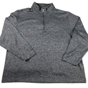 IZOD Advantage Performance Mens XL Quarter Zip Pullover‎ Gray Heather Stretch
